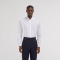 Chemise cintrée en popeline double retors blanche
