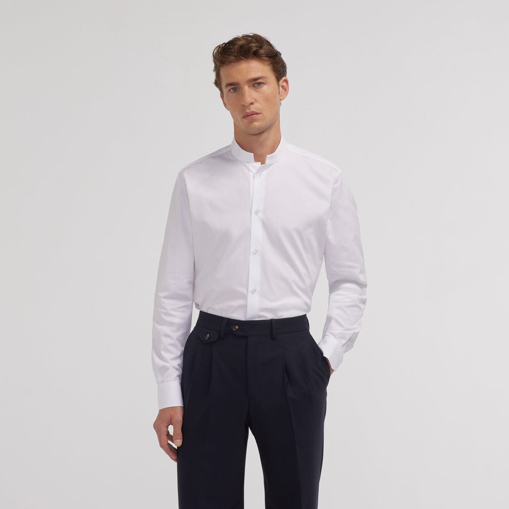 Chemise en popeline double retors blanche