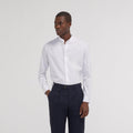 Chemise cintrée en popeline double retors blanche