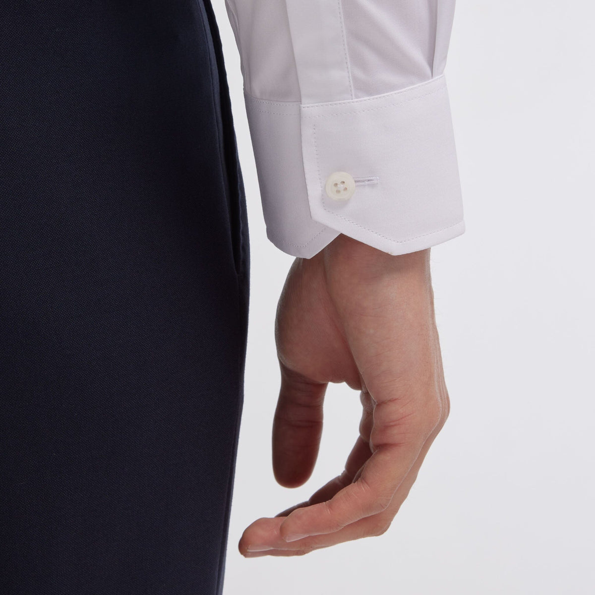 Chemise en popeline double retors blanche