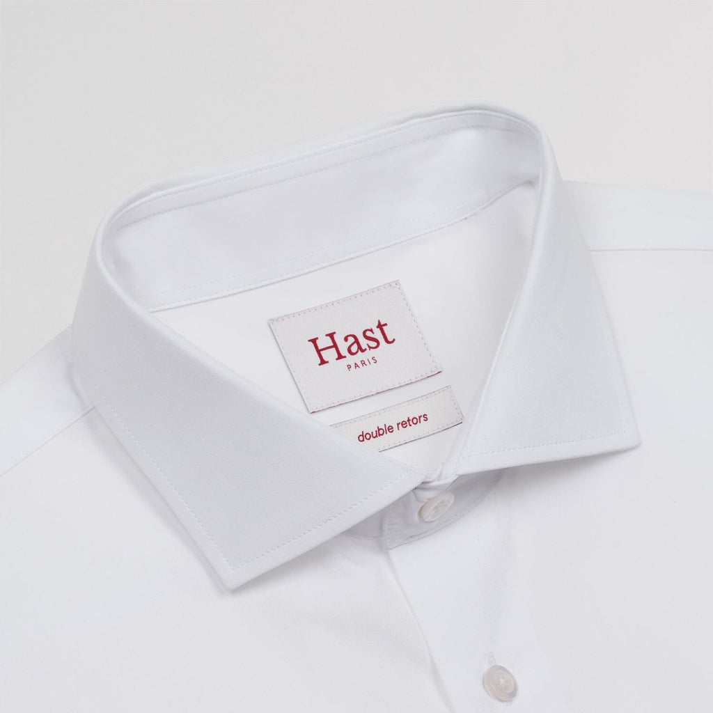 Chemise en popeline double retors blanche