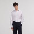 Chemise grande longueur cintrée en popeline blanche