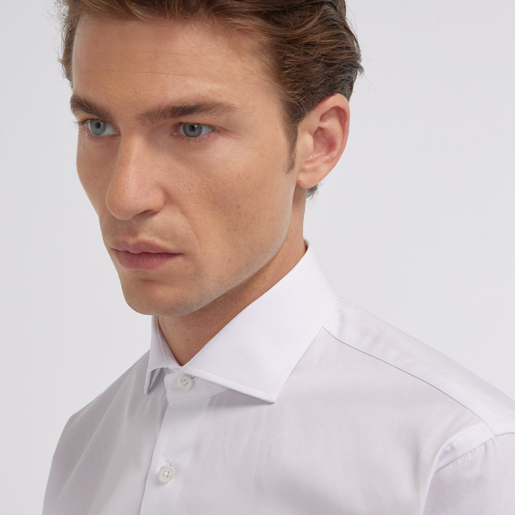 Chemise en popeline double retors blanche