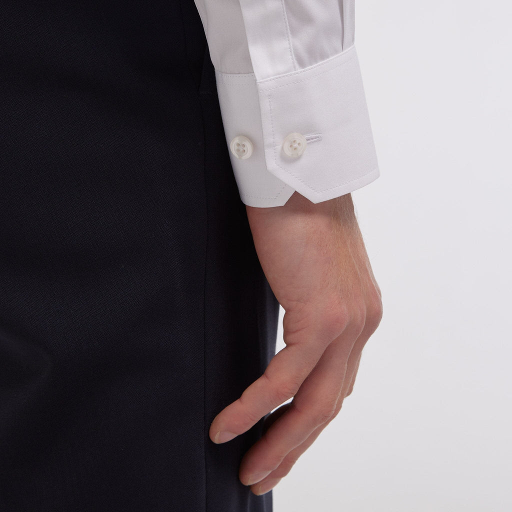Chemise grande longueur en popeline blanche