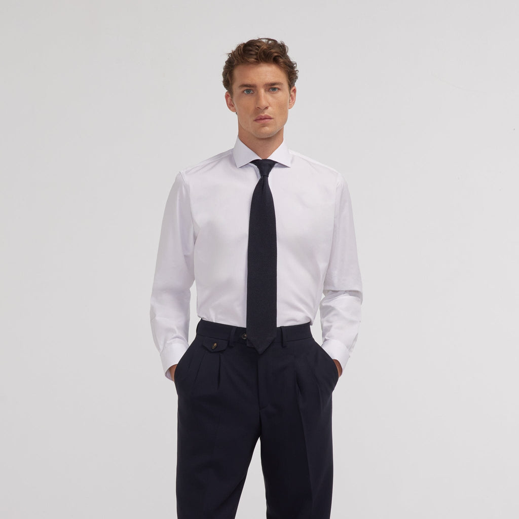 Chemise en popeline double retors blanche
