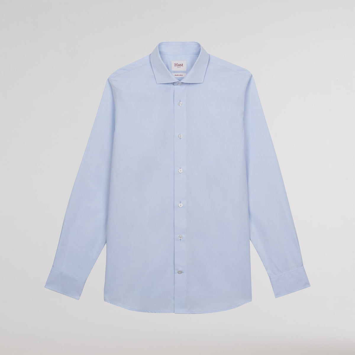 Chemise cintrée en popeline double retors bleu ciel