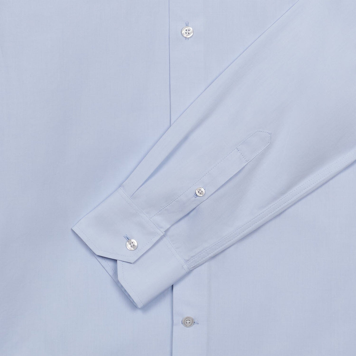 Chemise grande longueur en popeline bleu ciel
