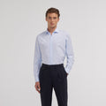 Chemise en popeline double retors bleu ciel
