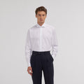 Chemise grande longueur en oxford double retors blanche