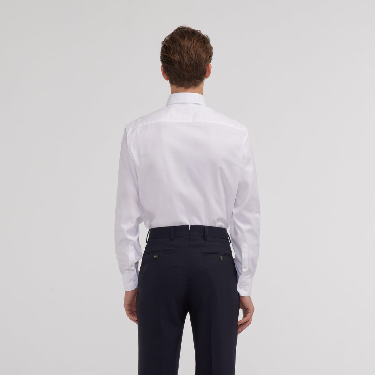 Chemise grande longueur en oxford double retors blanche