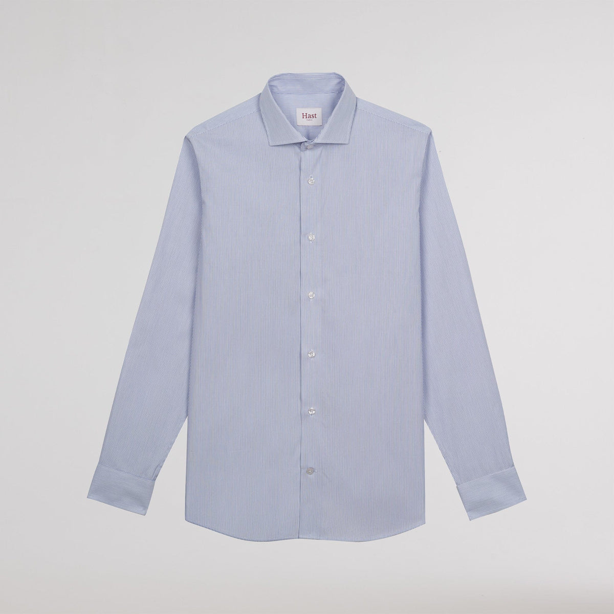Chemise en popeline faux-uni à fines rayures bleues