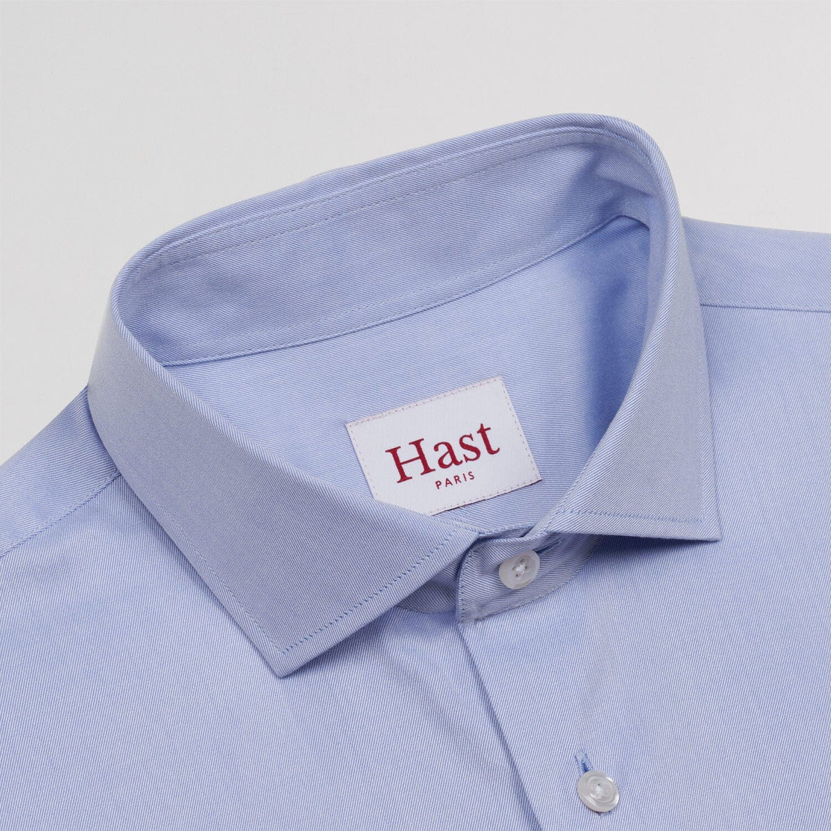 Chemise grande longueur en twill bleue
