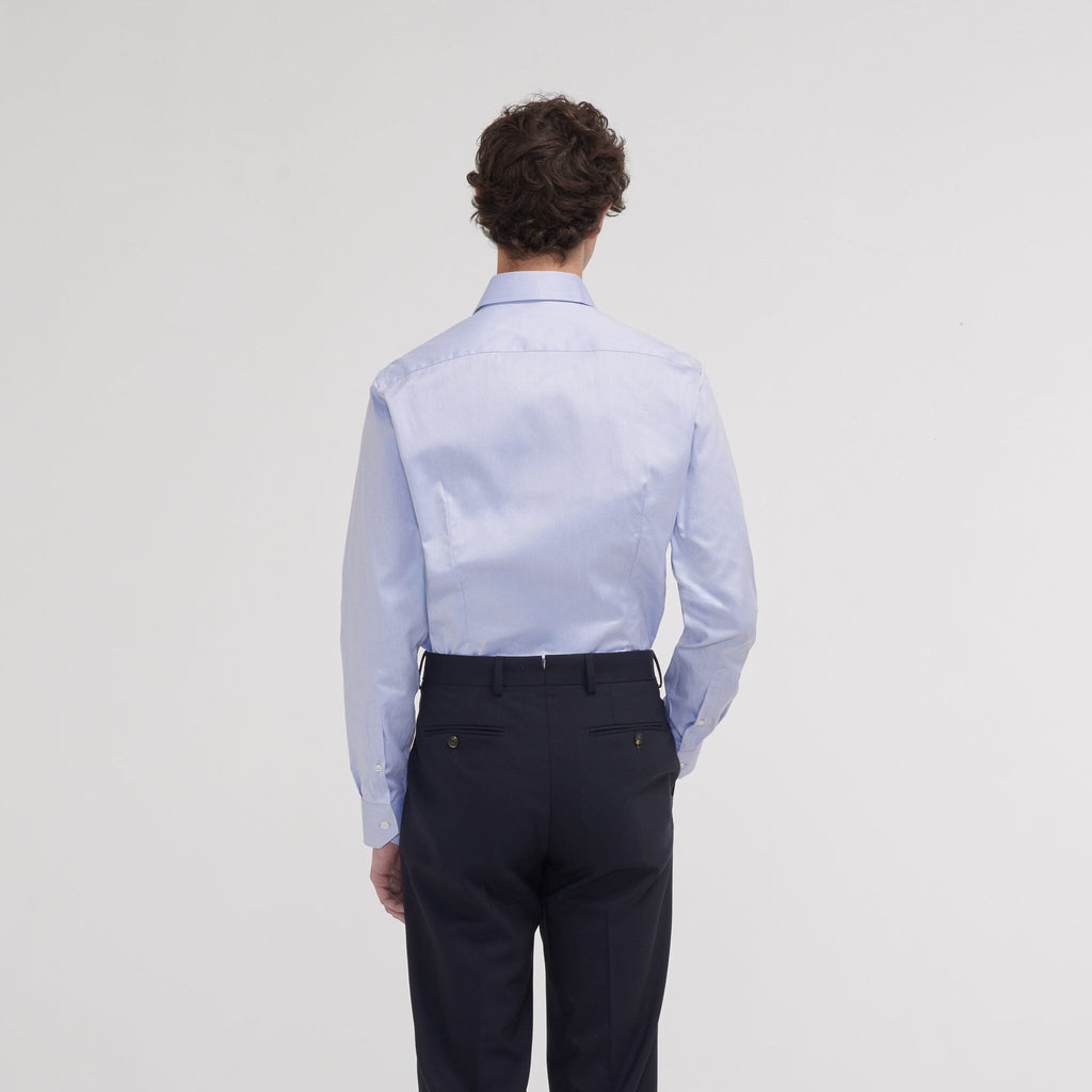 Chemise cintrée en twill bleue