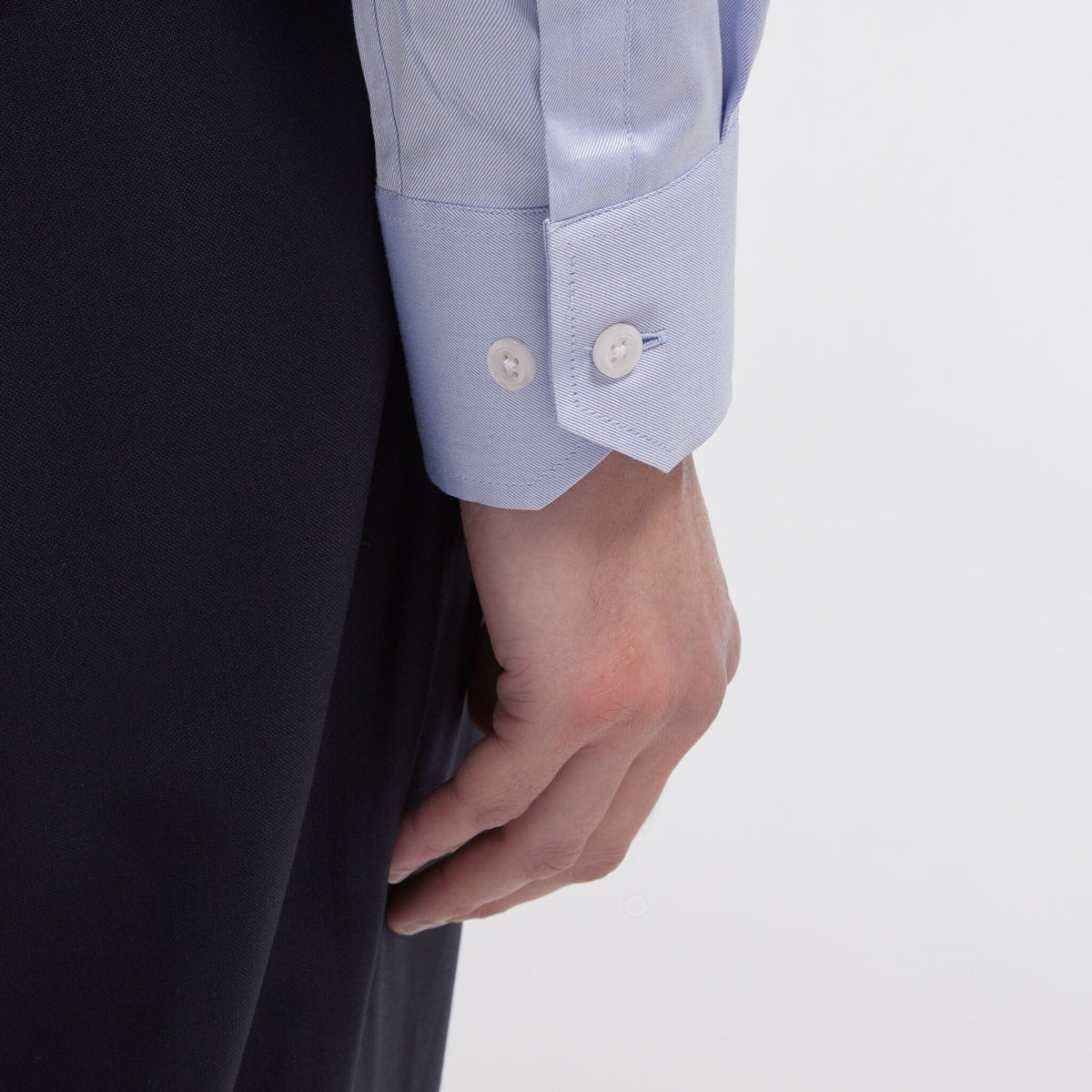 Chemise cintrée en twill bleue