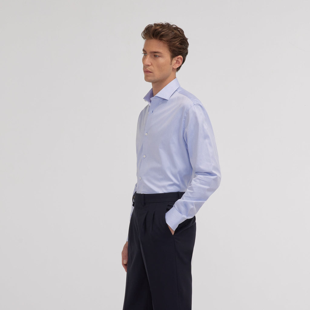 Chemise en twill bleue