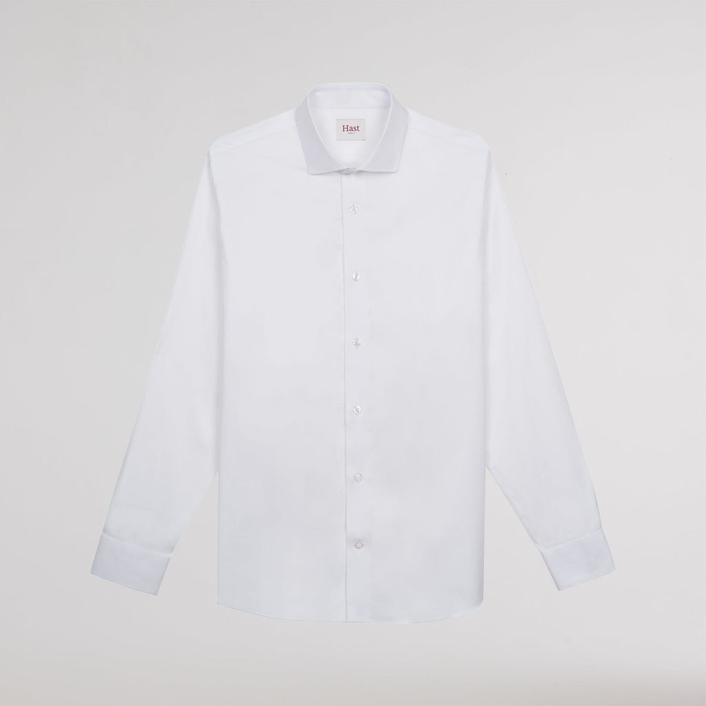 Chemise cintrée en twill blanche