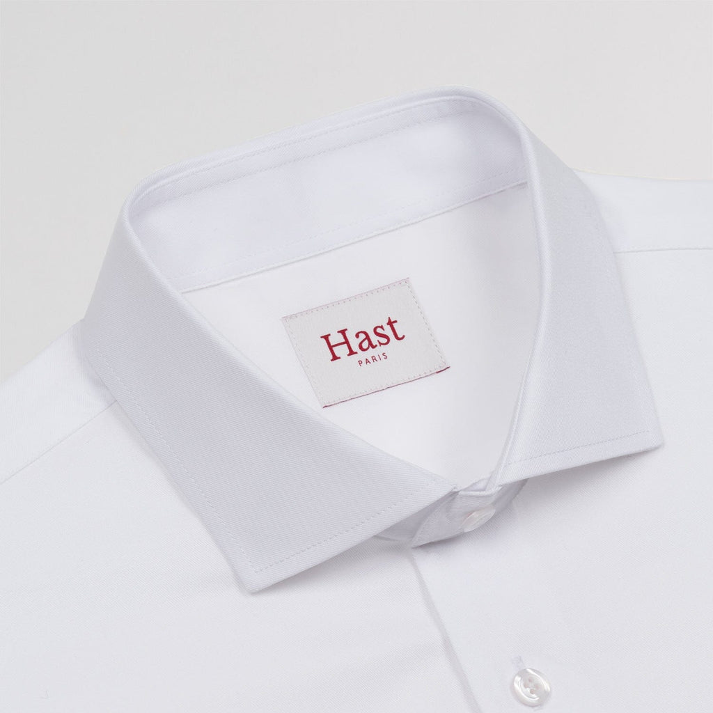 Chemise grande longueur en twill blanche