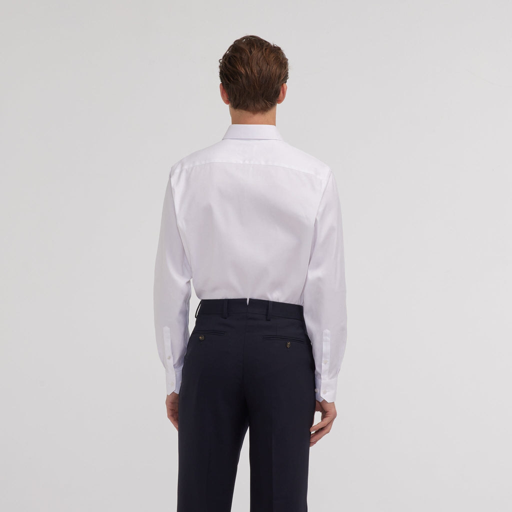 Chemise grande longueur en twill blanche