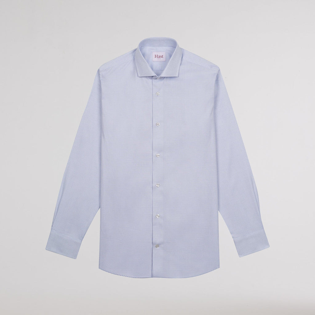 Chemise en royal oxford pied de puce bleue