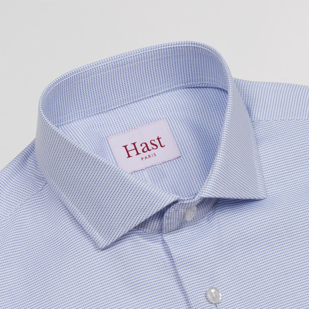 Chemise en royal oxford pied de puce bleue