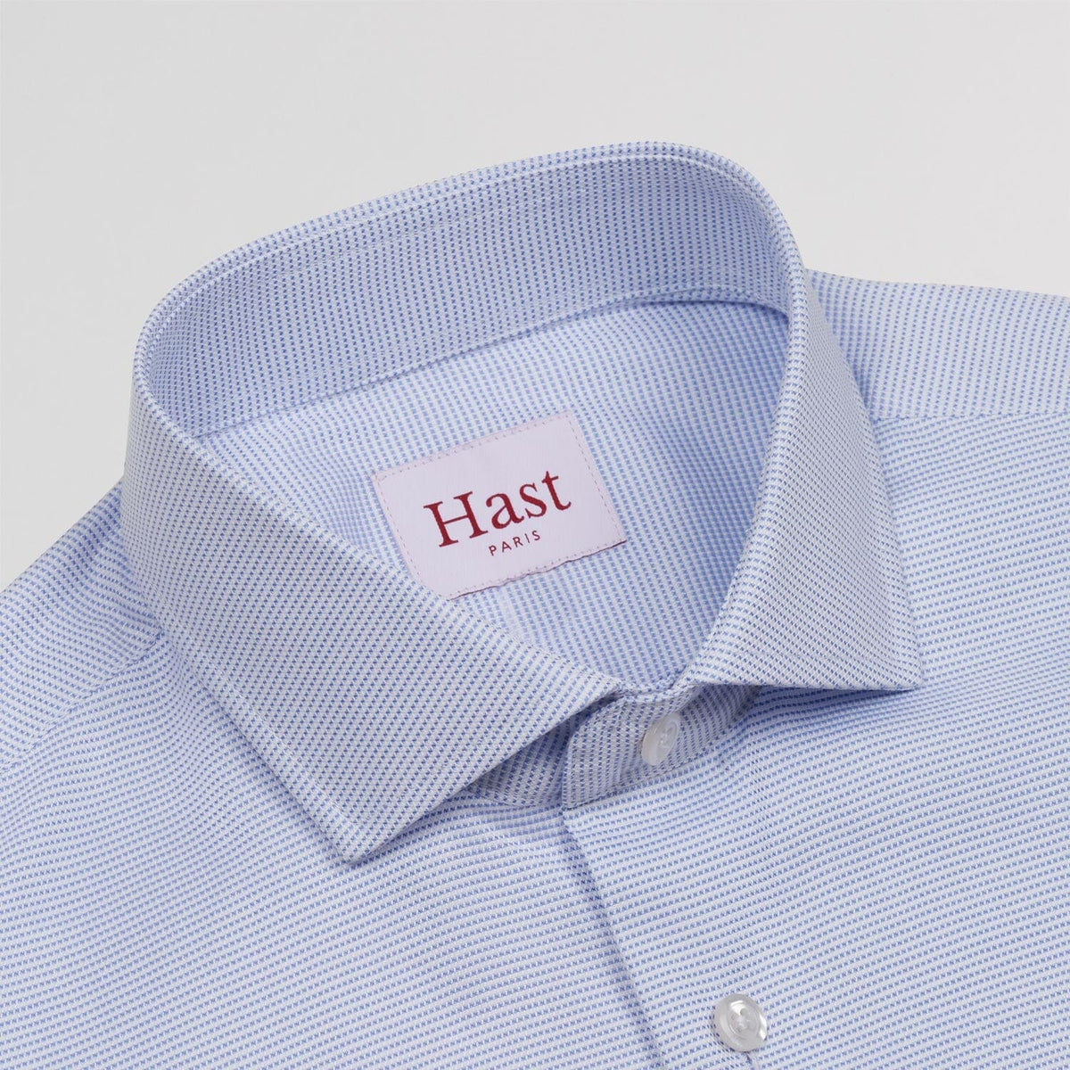 Chemise en royal oxford pied de puce bleue