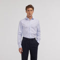 Chemise en royal oxford pied de puce bleue