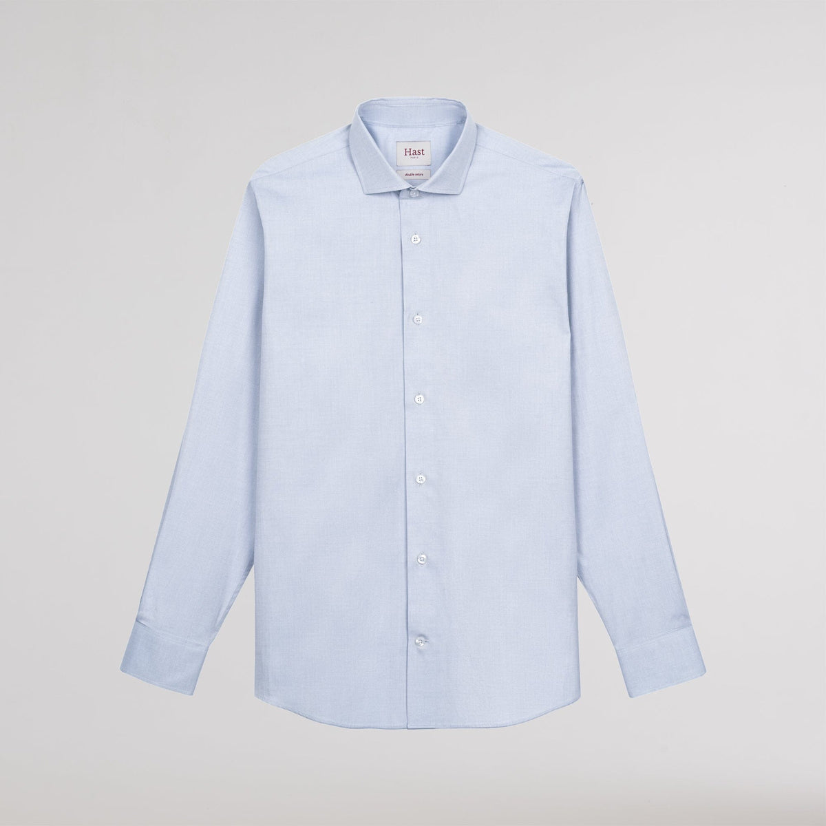 Chemise cintrée en oxford double retors bleu ciel