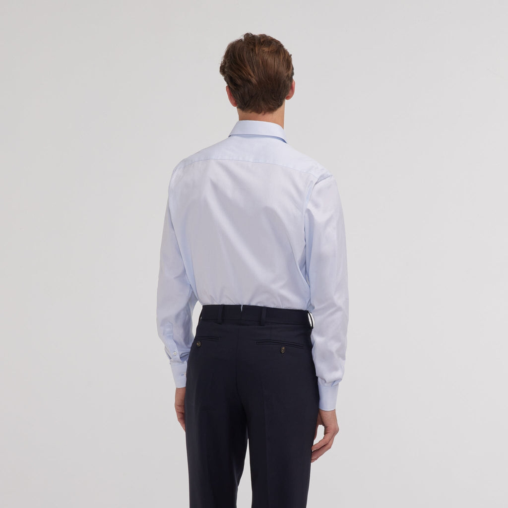Chemise grande longueur en oxford bleu ciel