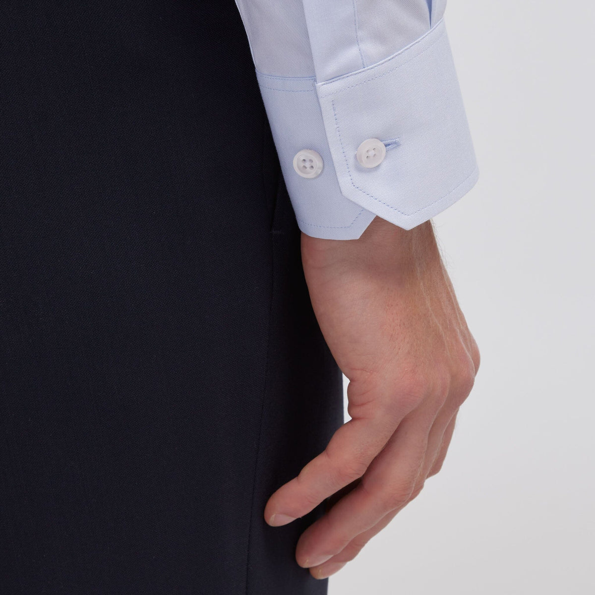 Chemise grande longueur en oxford bleu ciel