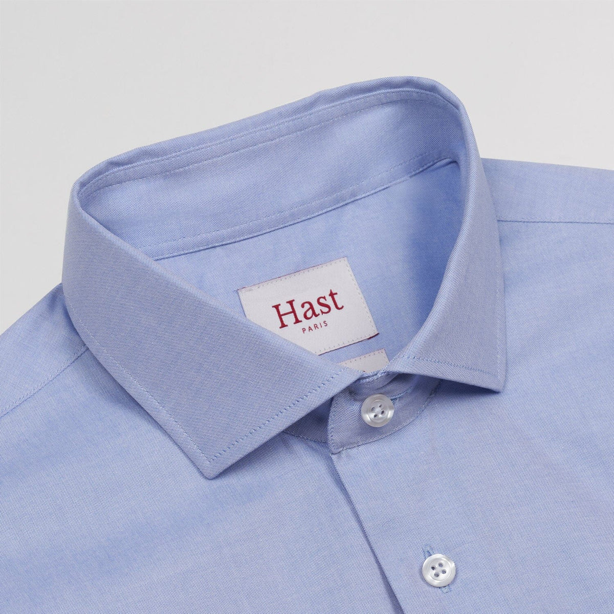 Chemise grande longueur cintrée en oxford bleue