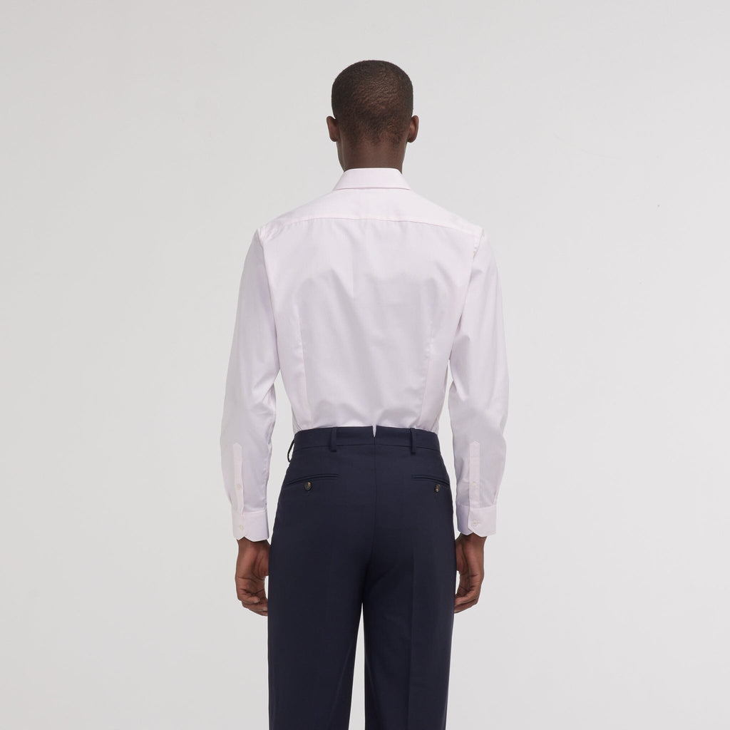 Chemise cintrée en popeline double retors rose pâle