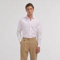 Chemise en popeline double retors rose pâle