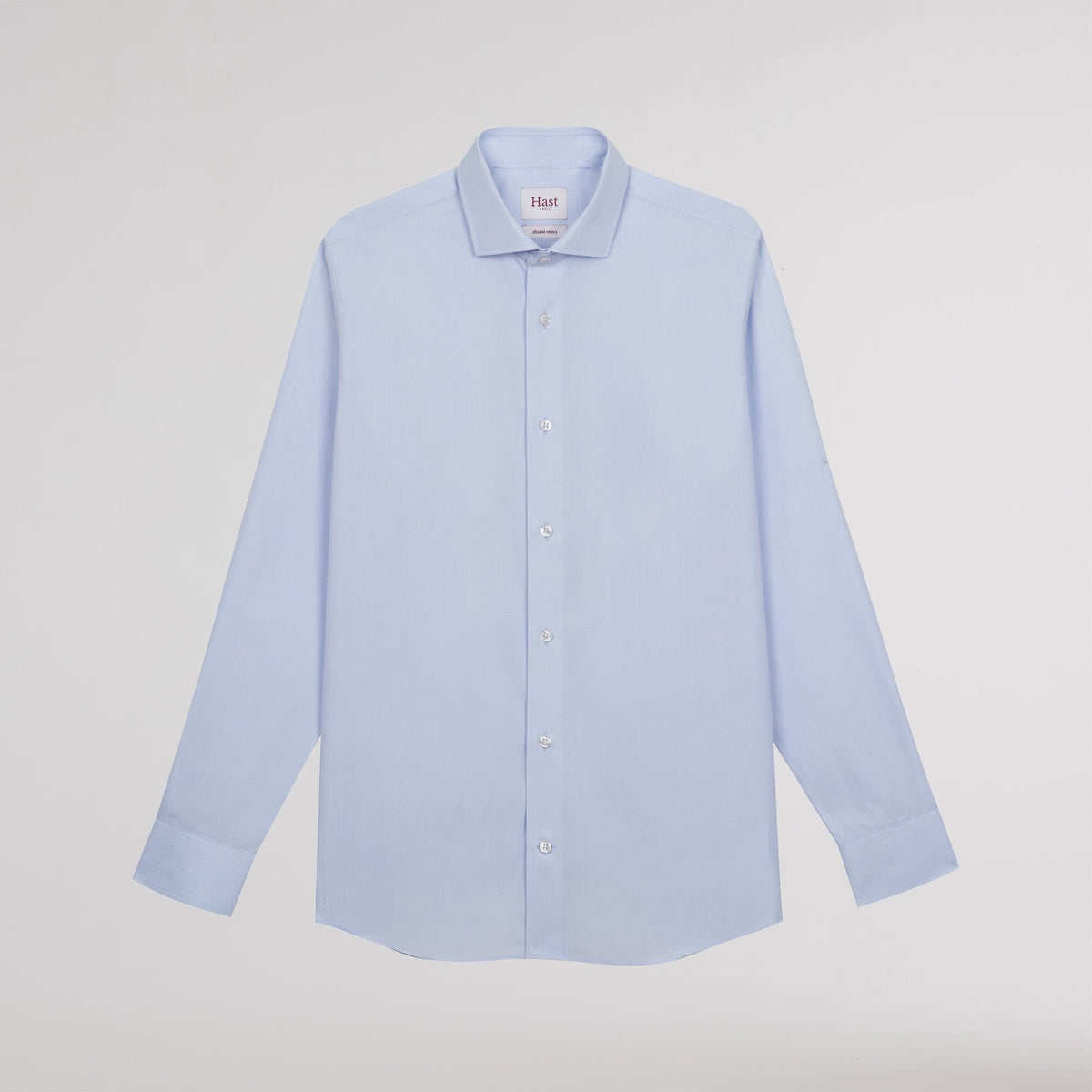Chemise cintrée en fil-à-fil double retors bleu ciel