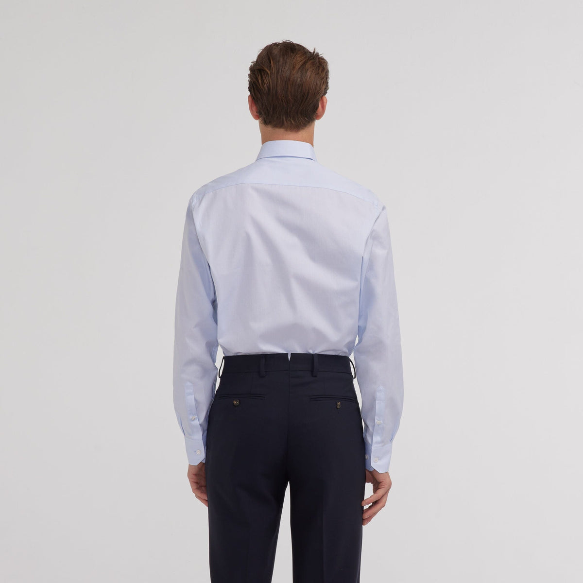 Chemise en fil-à-fil double retors bleu ciel