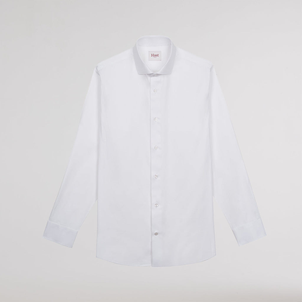 Chemise cintrée en chevron blanche