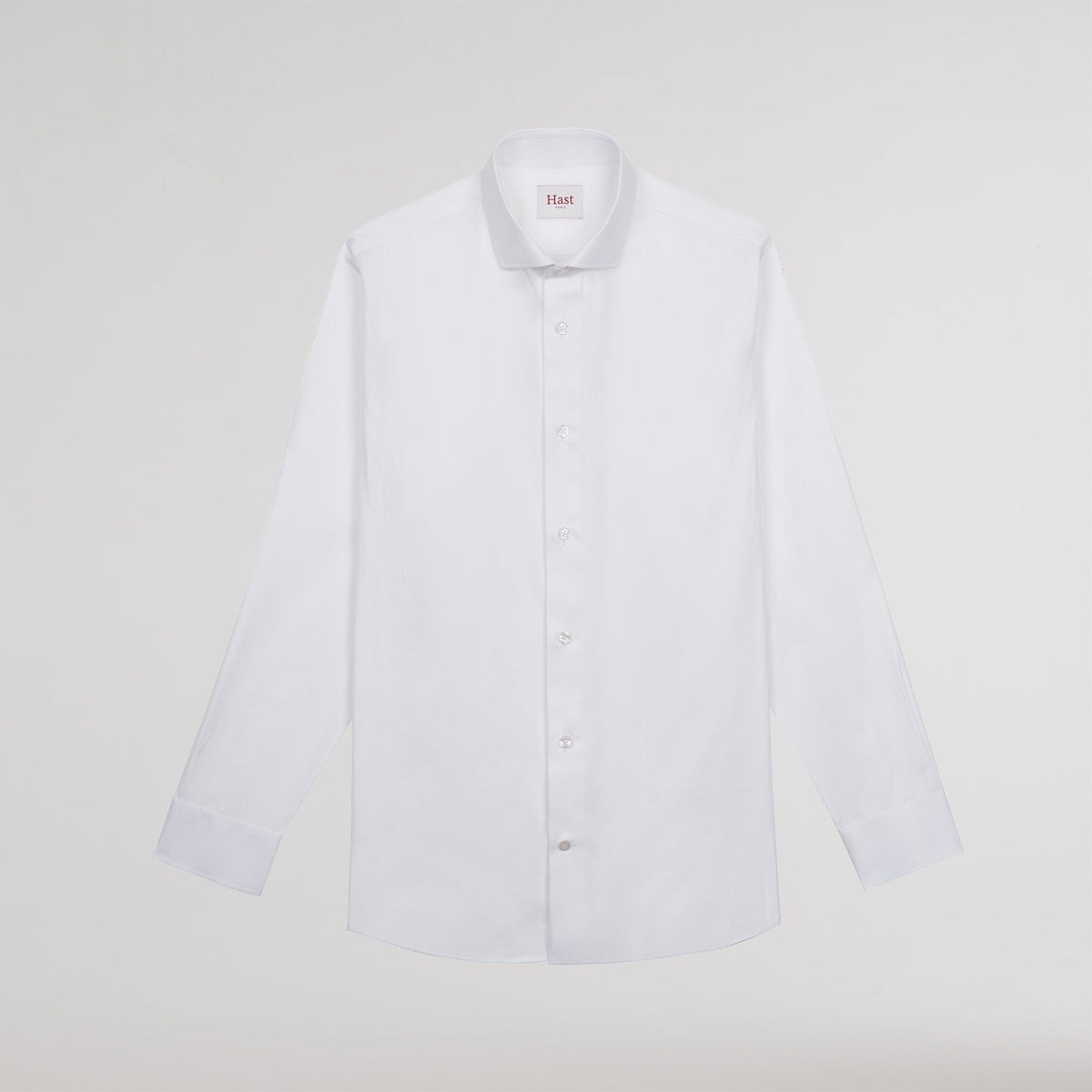 Chemise cintrée en chevron blanche