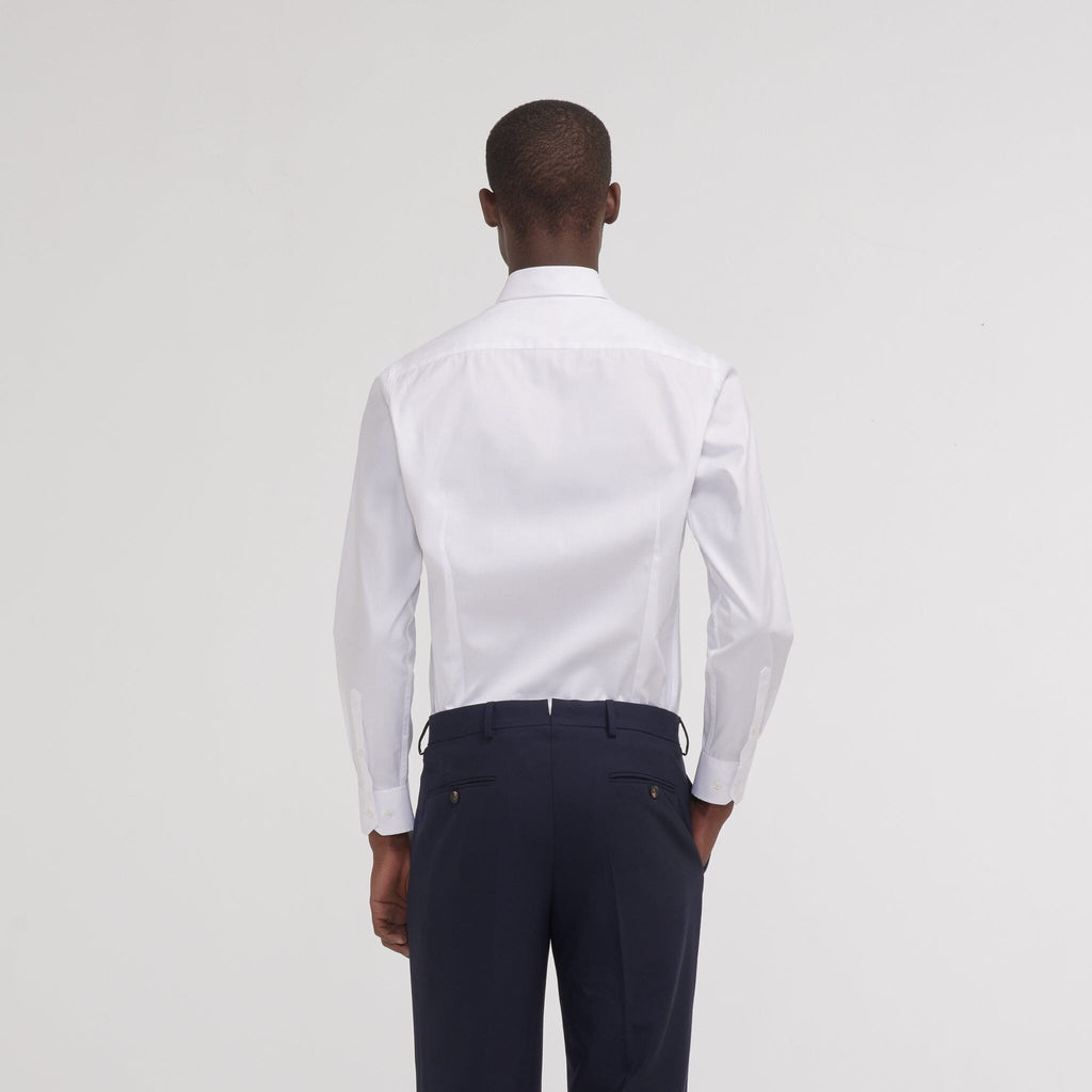 Chemise cintrée en chevron blanche