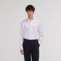 Chemise cintrée en dobby blanche