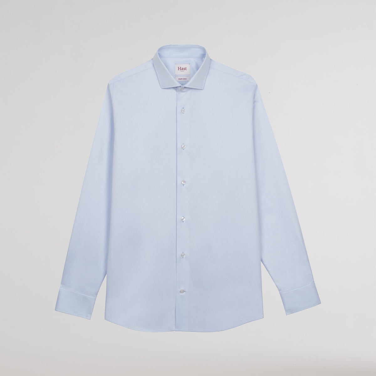 Chemise cintrée en twill double retors bleu ciel
