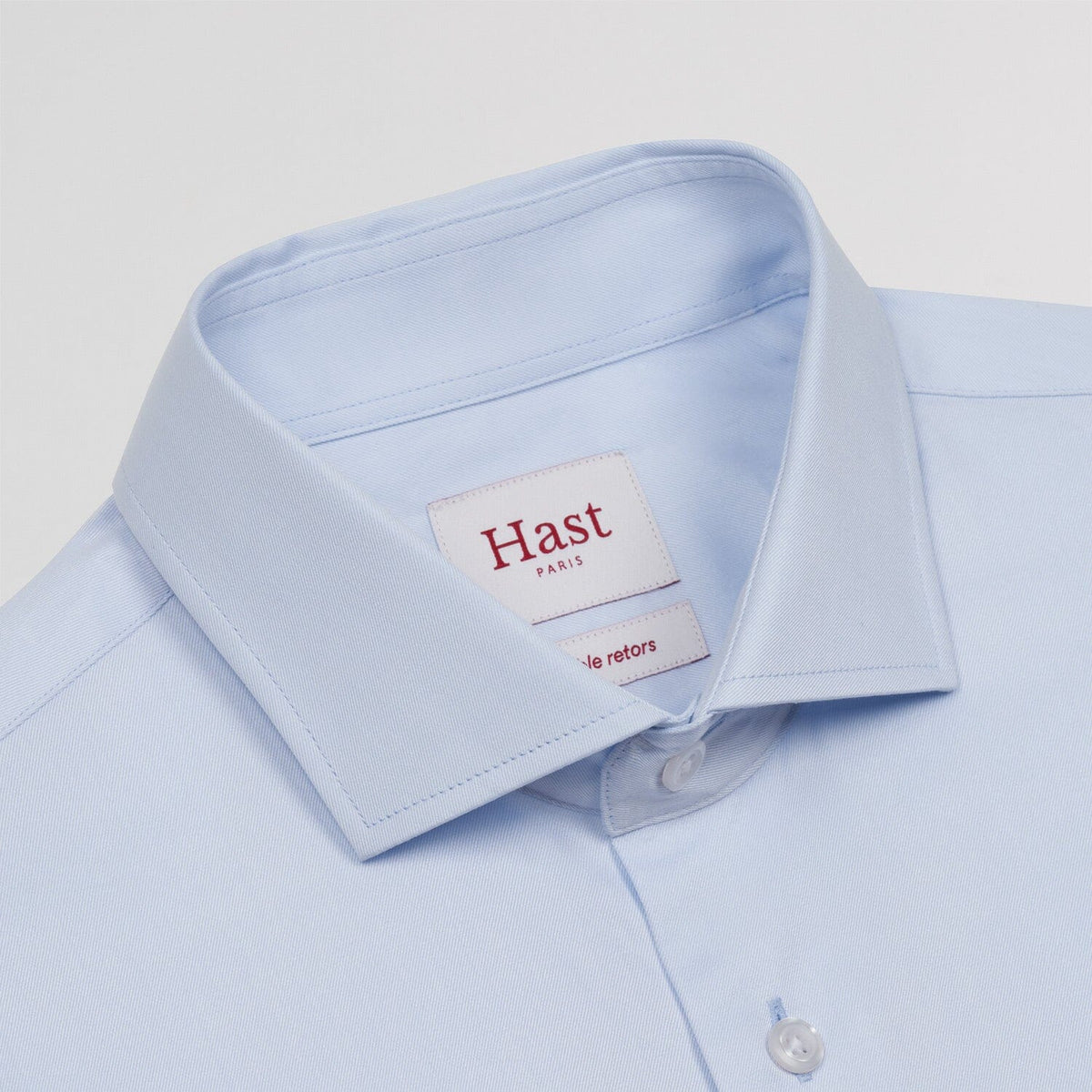 Chemise cintrée en twill double retors bleu ciel