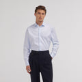 Chemise en twill double retors bleu ciel