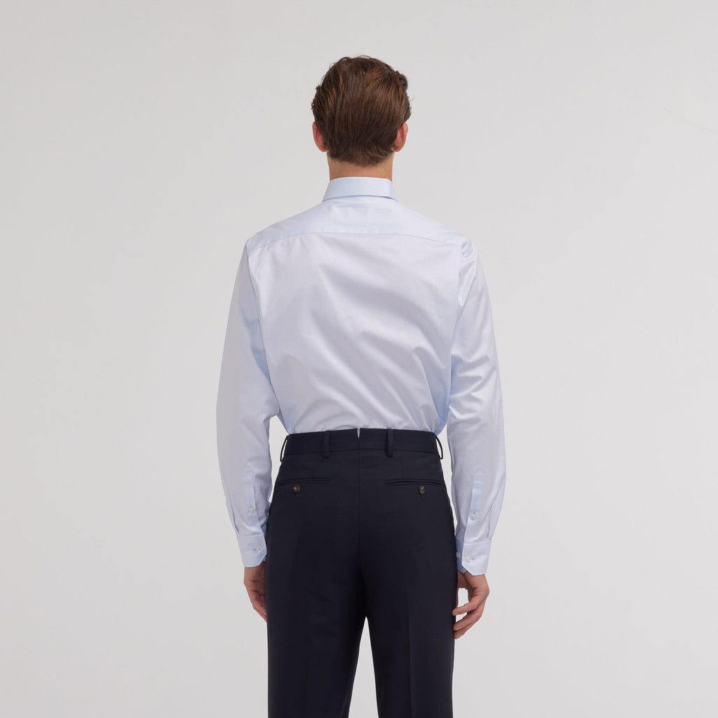 Chemise en twill double retors bleu ciel
