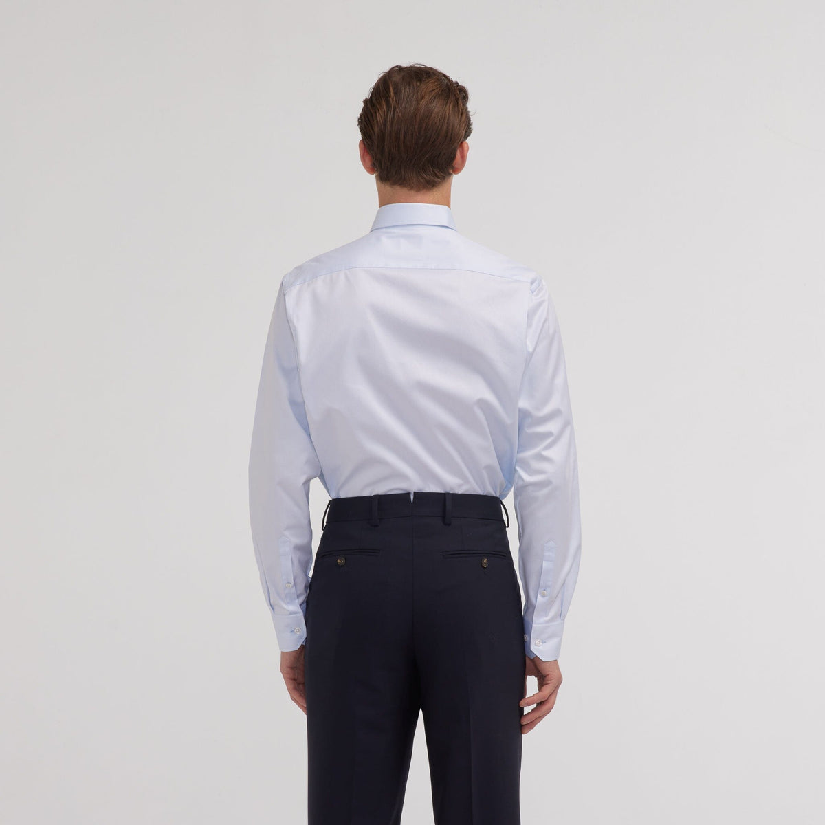 Chemise en twill double retors bleu ciel