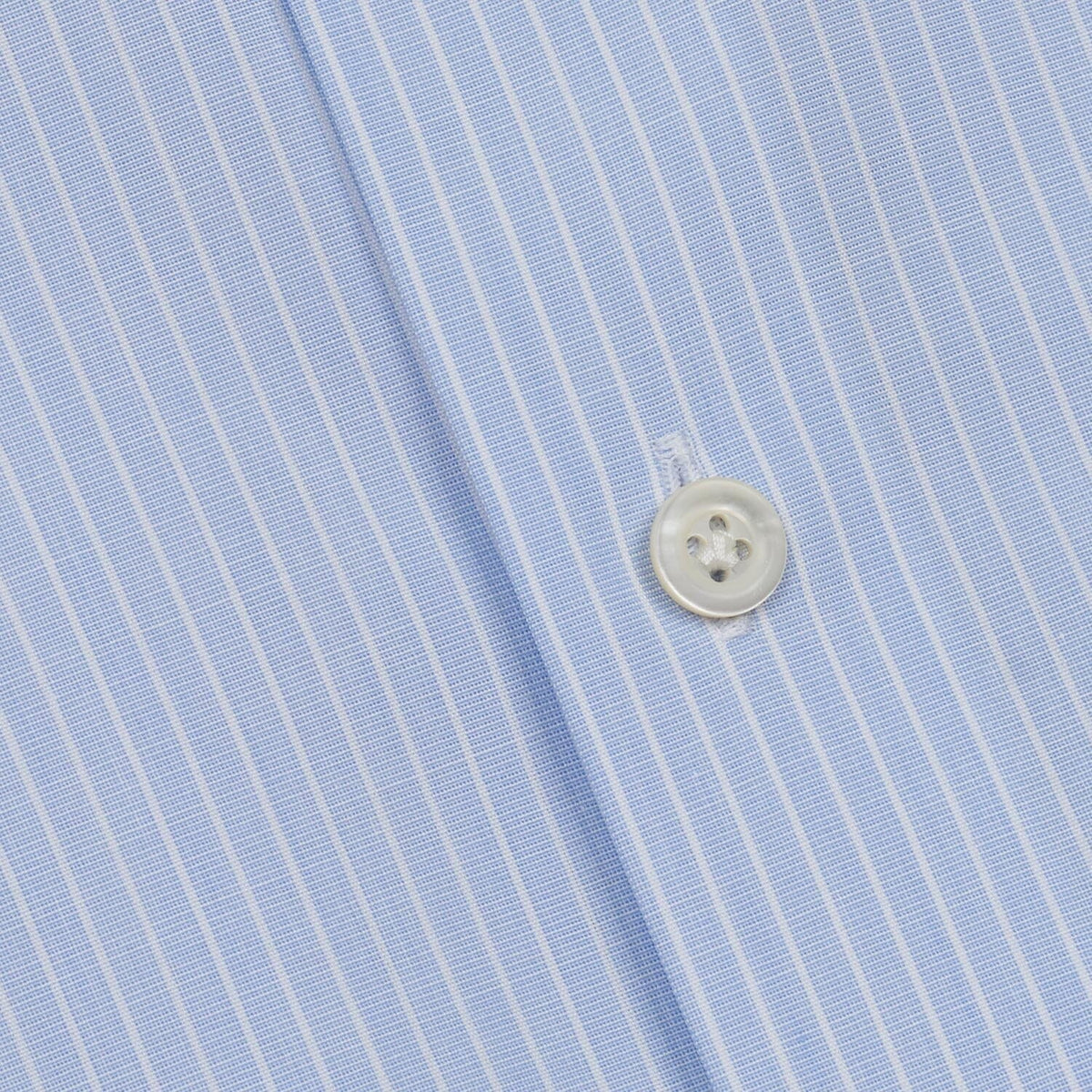 Chemise premium en popeline double retors bleue à rayures blanches