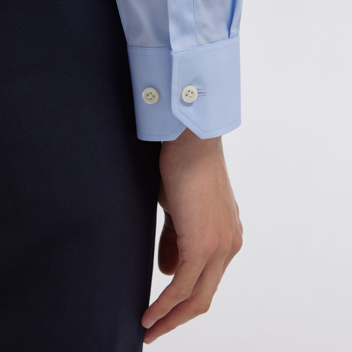 Chemise premium en popeline double retors bleue