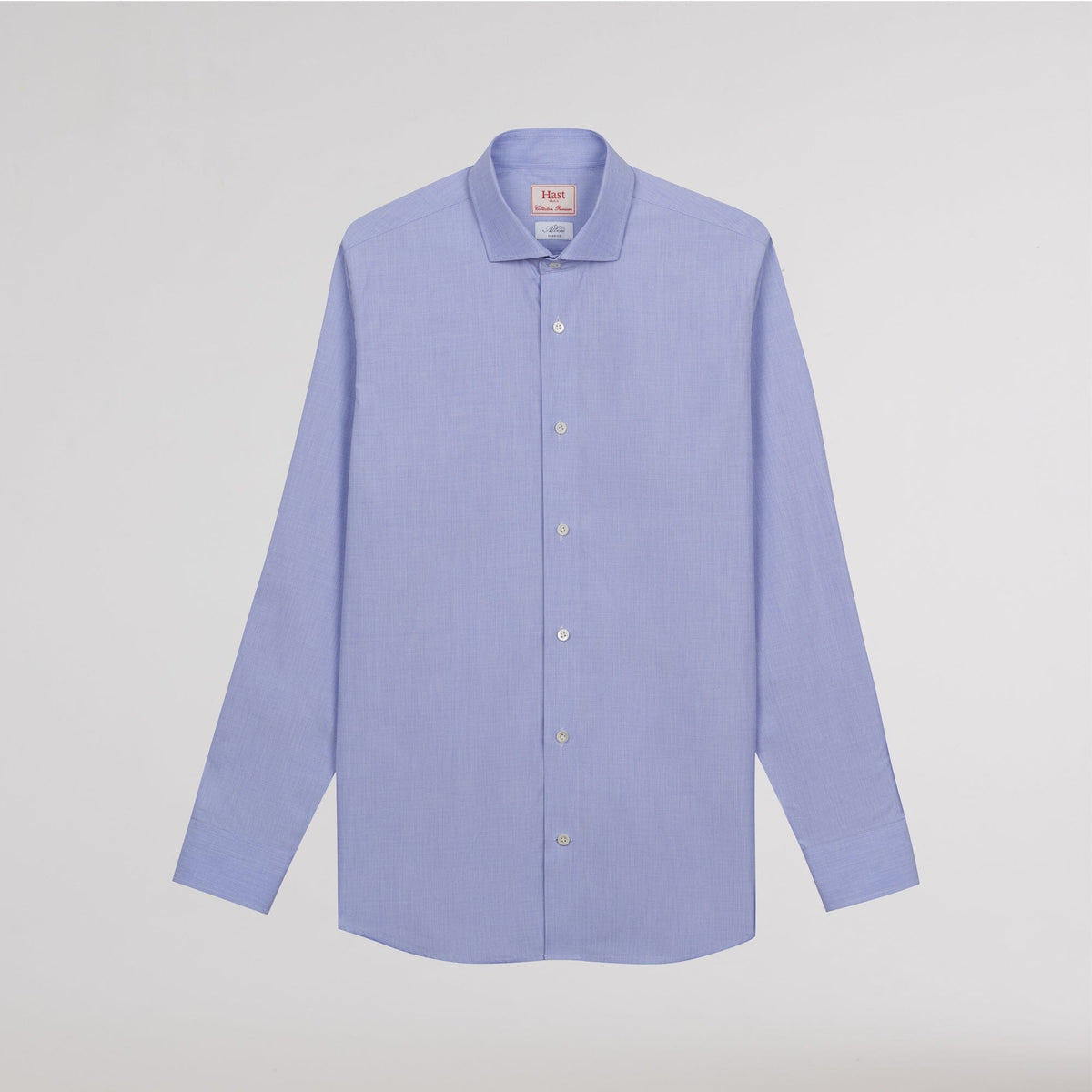 Chemise premium cintrée en fil à fil double retors bleue