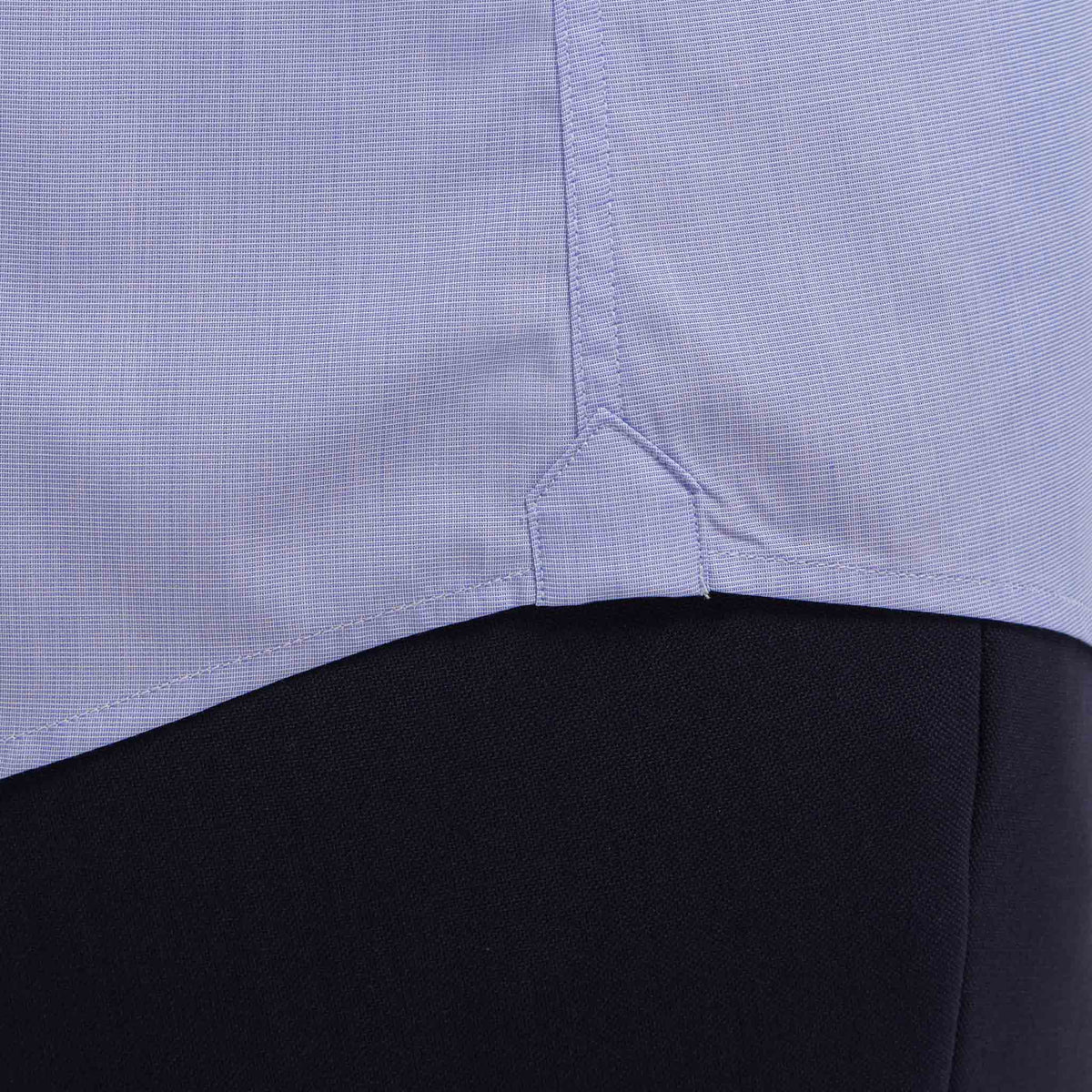 Chemise premium cintrée en fil à fil double retors bleue
