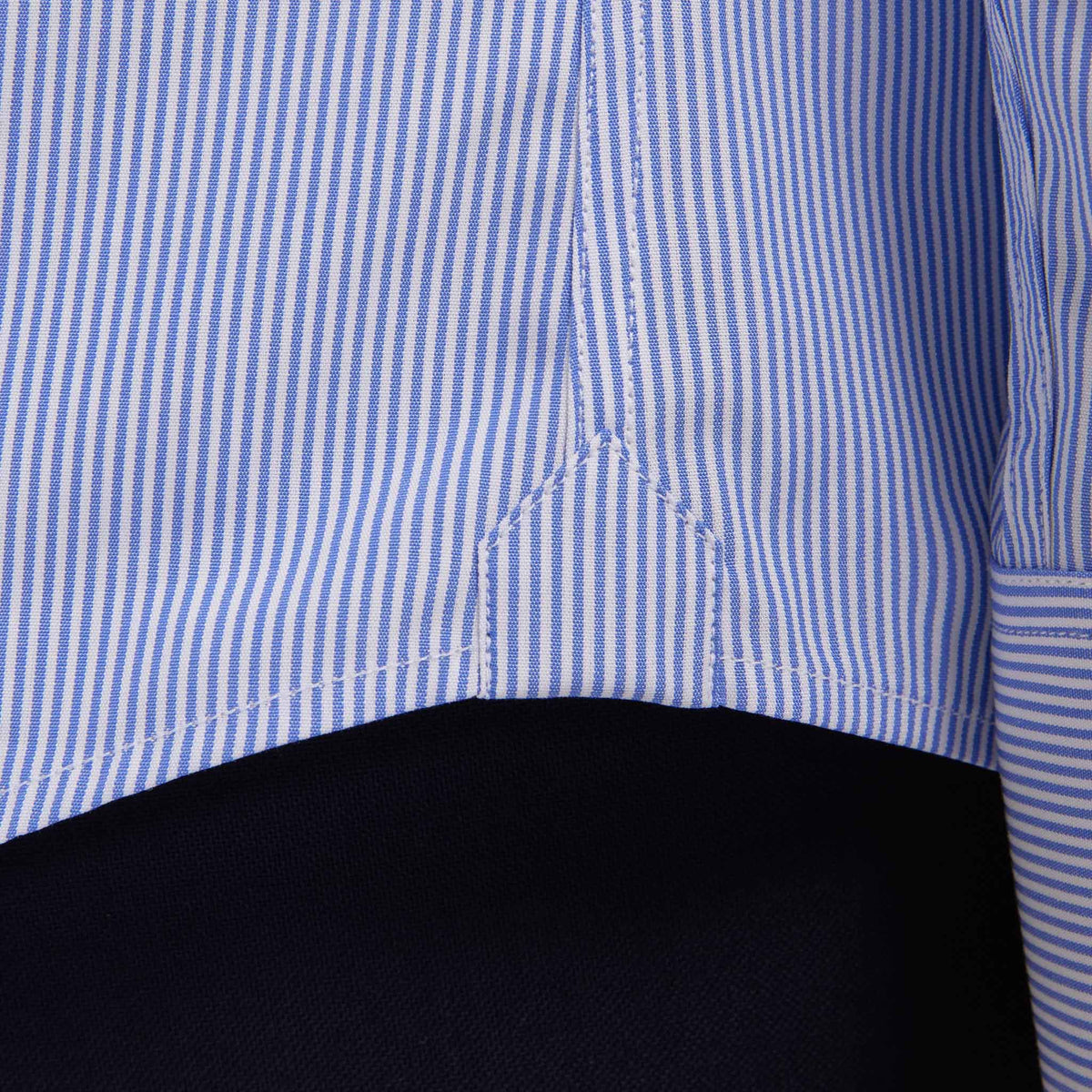 Chemise premium en popeline double retors à rayures bleues et blanches