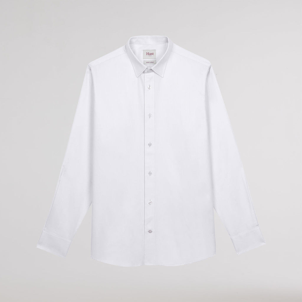 Chemise en twill blanc stretch naturel