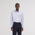 Chemise cintrée en twill bleu stretch naturel
